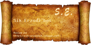 Sik Erzsébet névjegykártya